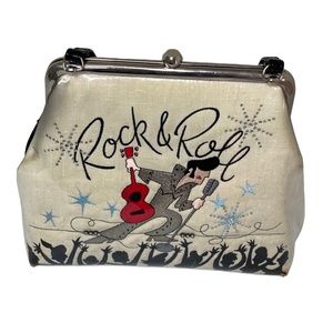 M. Andonia Vintage Rock & Roll Handbag Black Rhinestones.